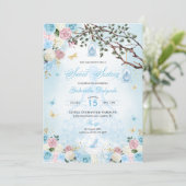 Assepoester prinses betoverde tuin zoet 16 kaart (Staand voorkant)