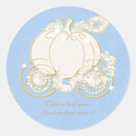 Assepoester Prinses Blauw Gouden Koets Sticker (Voorkant)