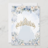 Assepoester Prinses Blauw Sprookje Quinceañera Kaart (Achterkant)