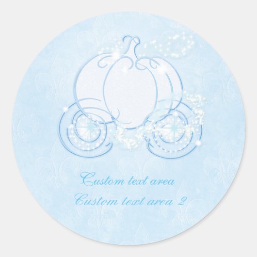 Assepoester Prinses Blauwe Koets Elegante Sticker (Voorkant)