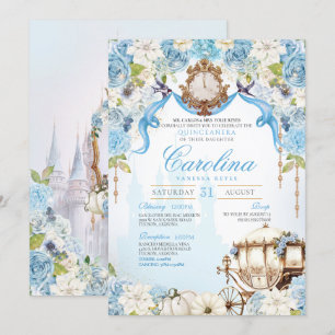 Assepoester Prinses Carriage Elegant Quinceanera Kaart