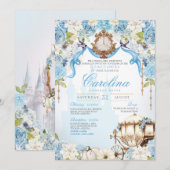 Assepoester Prinses Carriage Elegant Quinceanera Kaart (Voorkant / Achterkant)