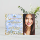 Assepoester Prinses Carriage Foto Quinceanera Kaart (Staand voorkant)