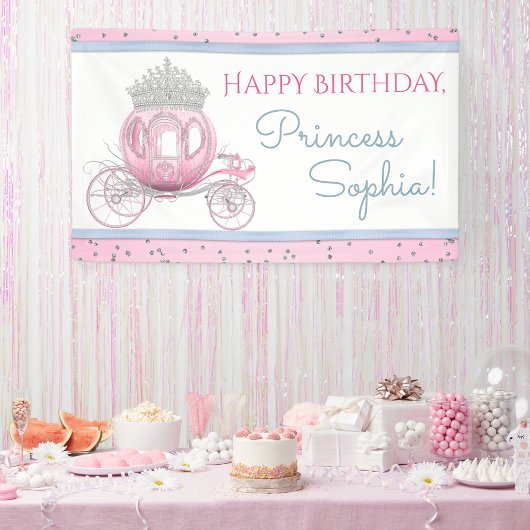 Assepoester Prinses Carriage Verjaardag Party Bann Spandoek