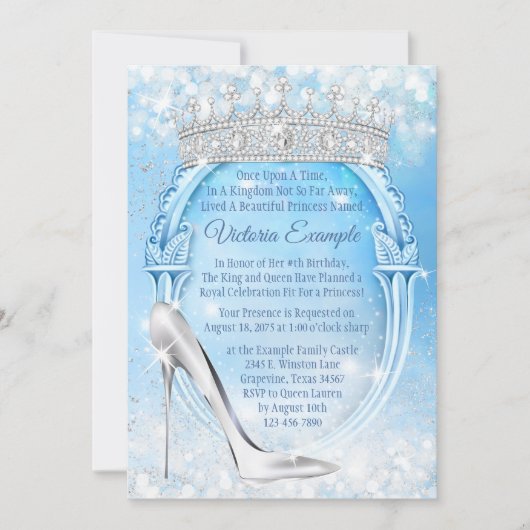 Assepoester Prinses Glas Slipper Quinceanera Kaart (Voorkant)