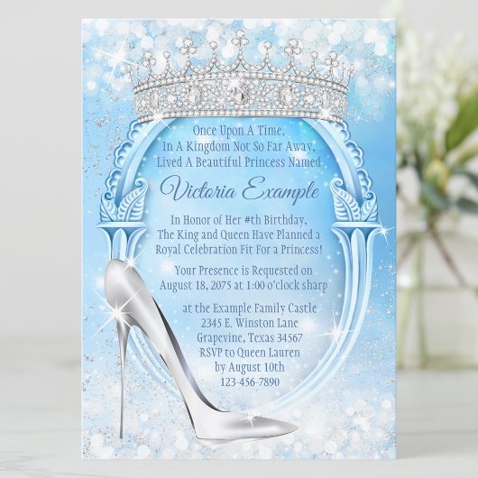 Assepoester Prinses Glas Slipper Quinceanera Kaart