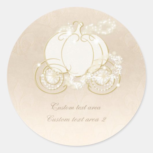 Assepoester Prinses Gouden Koets Elegante Sticker (Voorkant)