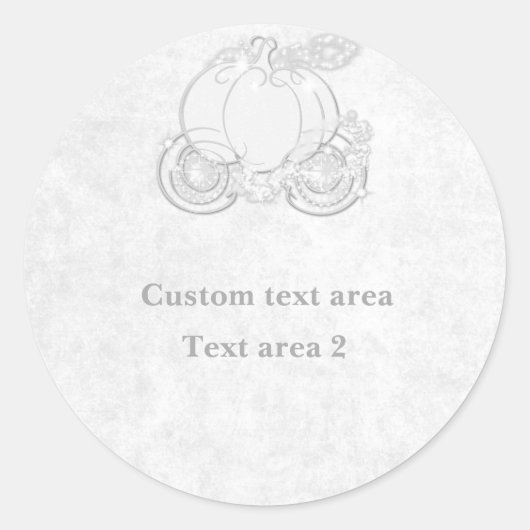 Assepoester Prinses Koets Wit Zilver Sticker (Voorkant)