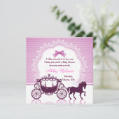 Assepoester Prinses Paardenkoets Baby shower Kaart (Staand voorkant)