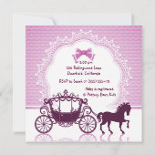 Assepoester Prinses Paardenkoets Baby shower Kaart (Achterkant)