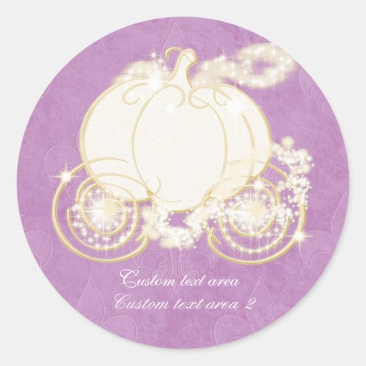 Assepoester Prinses Paarse gouden koets Sticker (Voorkant)