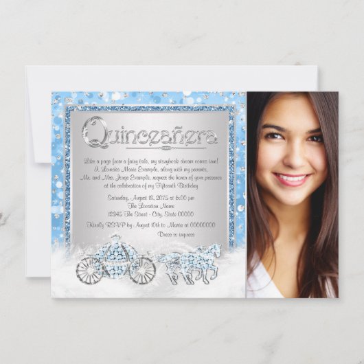 Assepoester Prinses Quinceanera Kaart (Voorkant)