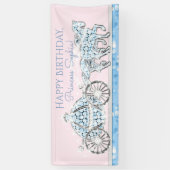 Assepoester prinses verjaardagsfeest banner (Verticaal)