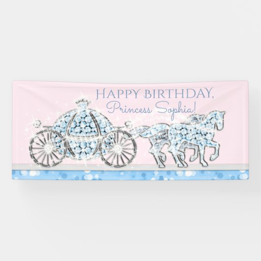 Assepoester prinses verjaardagsfeest banner (Horizontaal)