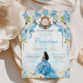 Assepoester Quinceanera Luxe Blauw Goud Verjaardag Kaart