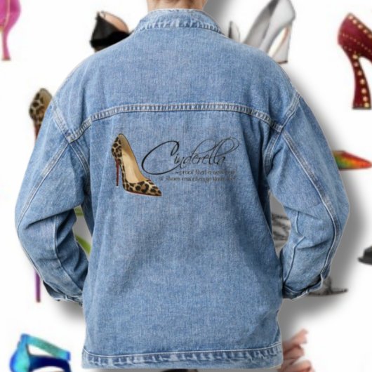 Assepoester Quote Blauw Vrouwen Denim Jean Jacket