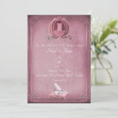 Assepoester Raspberry & Roos Gold Wedding Kaart (Staand voorkant)
