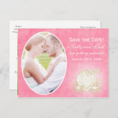 Assepoester Roze Carriage Trouwfoto Briefkaart (Voorkant / Achterkant)