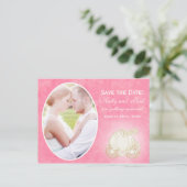 Assepoester Roze Carriage Trouwfoto Briefkaart (Staand voorkant)