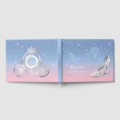 Assepoester Schoen Lichtblauw en Roze Quinceañera Gastenboek (Volledig)