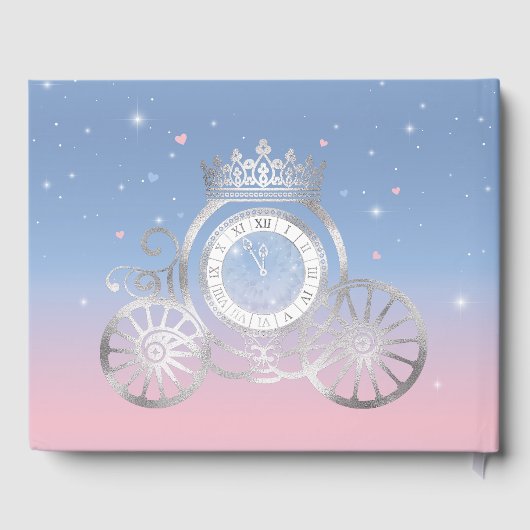 Assepoester Schoen Lichtblauw en Roze Quinceañera Gastenboek (Achterkant)