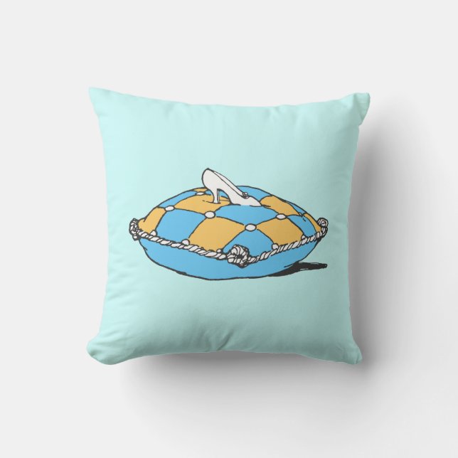 Assepoester Slipper Blauwgroen Sinaasappel Pillow Kussen (Voorkant)