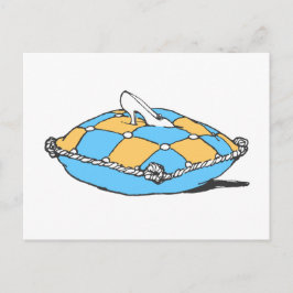 Assepoester Slipper op Blauwgroen Oranje piloot Briefkaart