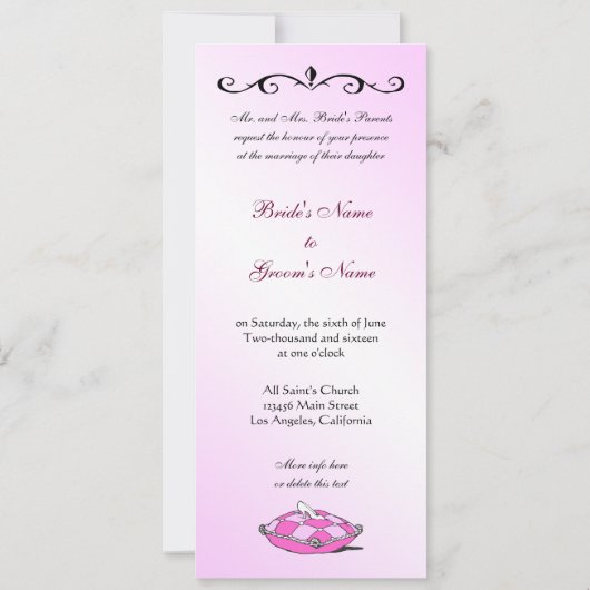  Assepoester Slipper op de uitnodiging voor een ro (Achterkant)