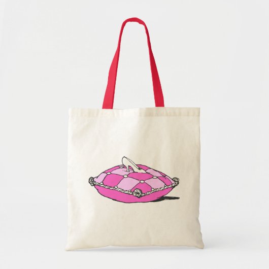 Assepoester Slipper over roze kunst Tote Bag (Voorkant)