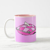Assepoester Slipper over roze  kunst Tweekleurige Koffiemok (Links)