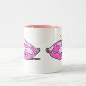 Assepoester Slipper over roze  kunst Tweekleurige Koffiemok (Center)