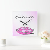 Assepoester Slipper Pink Pillow Custom Clock Vierkante Klok (Huis)