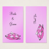 Assepoester Slipper Pink Pillow Custom Wedding Lab Visitekaartjes (Voorkant /achterkant)