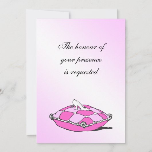 Assepoester Slipper Pink Pillow Weddenschap Kaart (Voorkant)