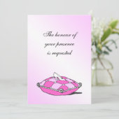 Assepoester Slipper Pink Pillow Weddenschap Kaart (Staand voorkant)