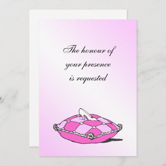 Assepoester Slipper Pink Pillow Weddenschap Kaart (Voorkant / Achterkant)