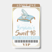Assepoester Slipper Prinses Sweet 16 VIP Pas Badge (Achterkant)