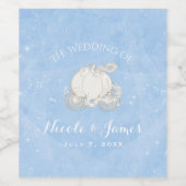 Assepoester Sparkle Carriage Gold Blue Custom Wine Wijn Etiket (Enkel label)