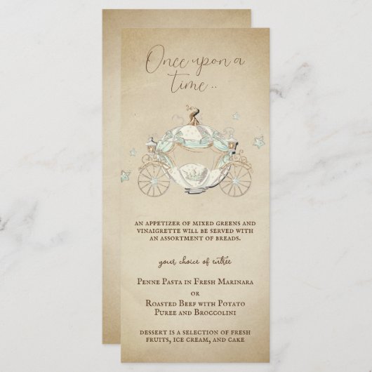  Assepoester Sprookje Carriage Menu (Voorkant / Achterkant)