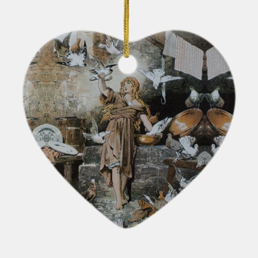 Assepoester - sprookje - Märchen - Grimm Keramisch Ornament (Achterkant)