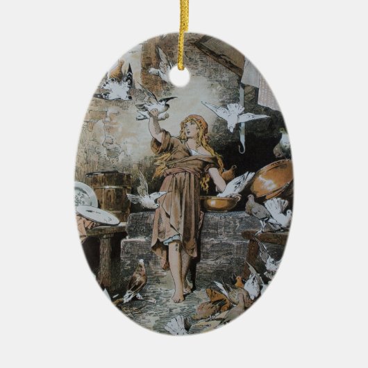 Assepoester - sprookje - Märchen - Grimm Keramisch Ornament (Voorkant)