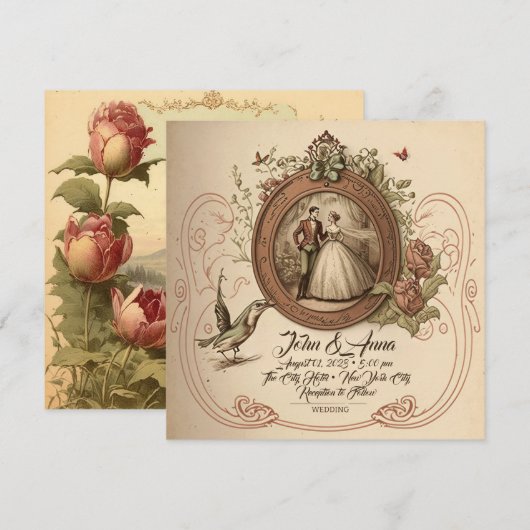  Assepoester trouwuitnodiging Kaart (Voorkant / Achterkant)