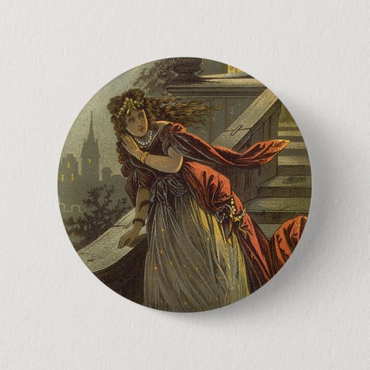 Assepoester uit grootmoeders tijd, Victoriaanse Sp Ronde Button 5,7 Cm (Voorkant)
