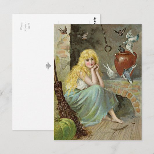 Assepoester van de vuurzijde CC1169 Jenny Nyström Briefkaart (Voorkant / Achterkant)