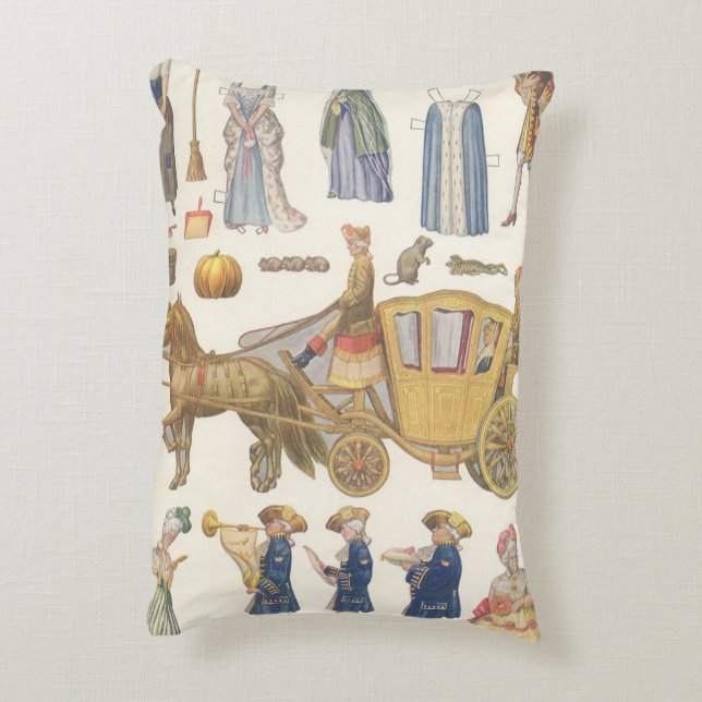 Assepoester,  Victoriaans papierdolfijnspeelgoed Accent Kussen (Achterkant (Verticaal))