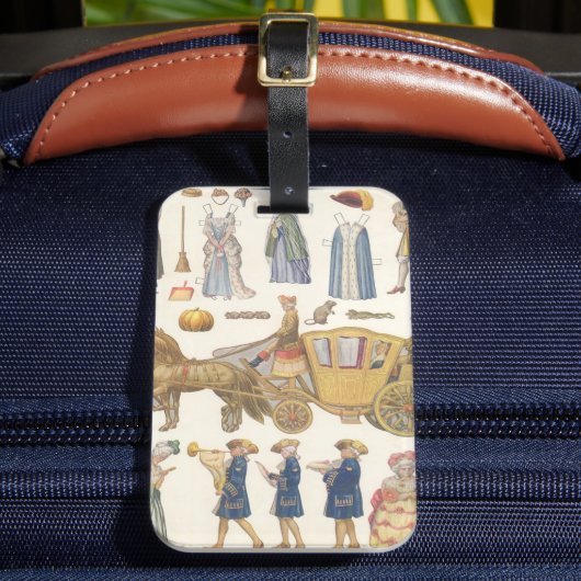 Assepoester,  Victoriaans papierdolfijnspeelgoed Bagagelabel (Voorkant Insitu 2)