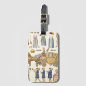 Assepoester,  Victoriaans papierdolfijnspeelgoed Bagagelabel (Voorkant (verticaal))