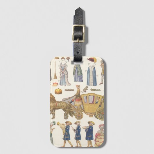 Assepoester,  Victoriaans papierdolfijnspeelgoed Bagagelabel (Voorkant (verticaal))