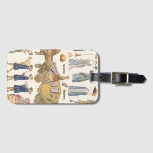 Assepoester,  Victoriaans papierdolfijnspeelgoed Bagagelabel (Voorkant (horizontaal))