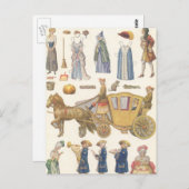 Assepoester, Victoriaans papierdolfijnspeelgoed Briefkaart (Voorkant / Achterkant)